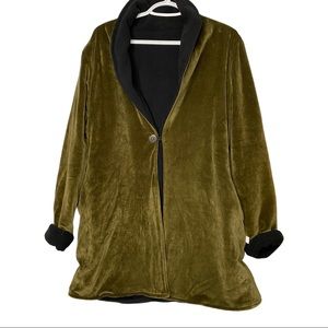 Reversible super warm one button front jacket. L
